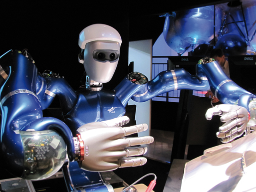Serviceroboter Justin des Deutschen Zentrums für Luft- und Raumfahrt (DLR) kann Hände schütteln und im Weltall die Astronauten unterstützen mecha_roboter gr